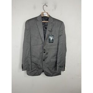 LRL RALPH LAUREN Men Blazer 40 Gray Herringbone Easter Wedding Event Ultraflex